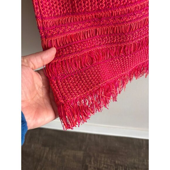 Tory Burch Brielle Womens Crochet Knit Fringe Hem Midi Skirt Pink Magenta Sz M - Picture 5 of 9